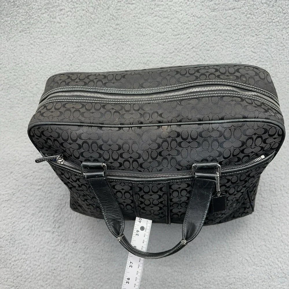 Coach Signature Black Briefcase Business Attache Laptop Bag w/o Shoulder Strap